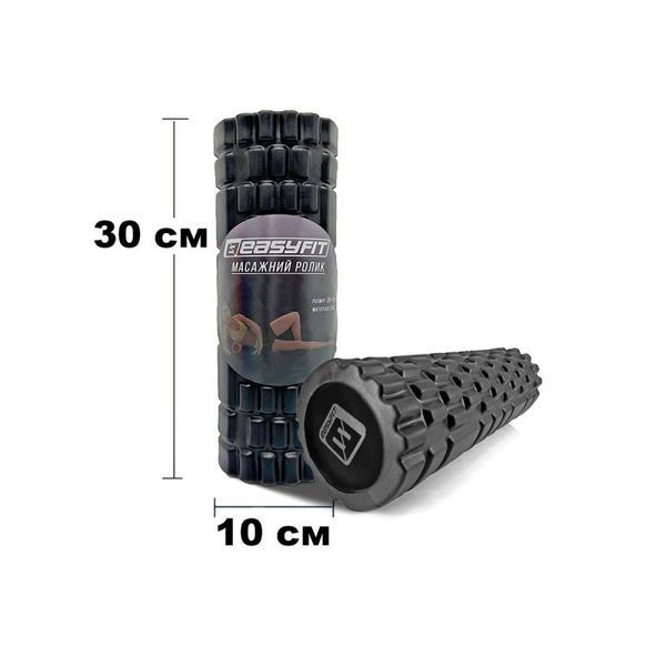 Масажний ролер Solid Grid Roller Mini 30 см чорний IZI-10225 фото