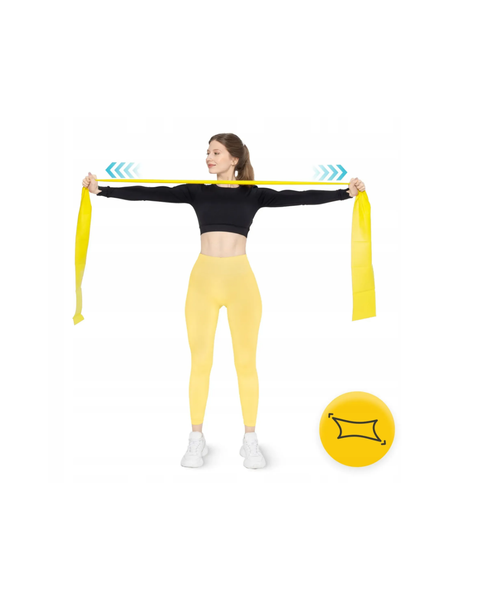 Стрічка-еспандер для спорту та реабілітації Flat Band 200 х 15 cм 1-2 кг Yellow COR-10455 фото
