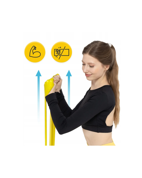 Стрічка-еспандер для спорту та реабілітації Flat Band 200 х 15 cм 1-2 кг Yellow COR-10455 фото