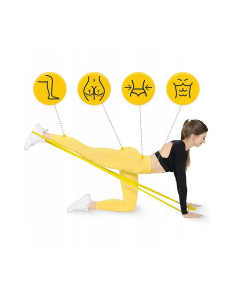 Стрічка-еспандер для спорту та реабілітації Flat Band 200 х 15 cм 1-2 кг Yellow COR-10455 фото