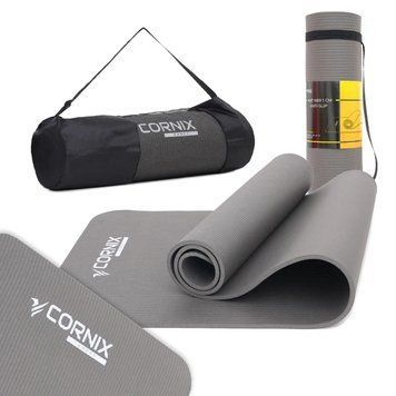 Килимок спортивний NBR для йоги та фітнесу Grey COR-10420 фото